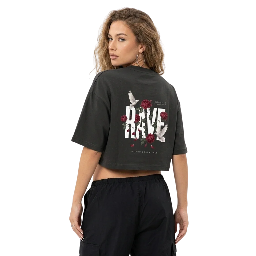 Rave Garden Oversize Crop Top