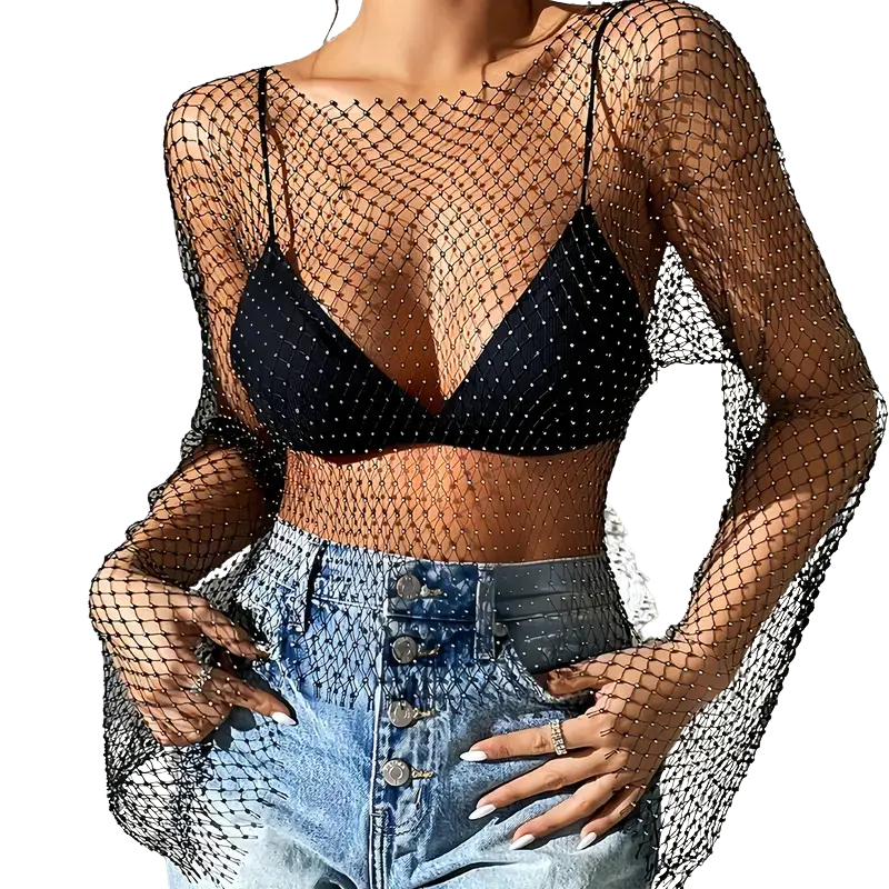 Crystal Netz Longsleeve