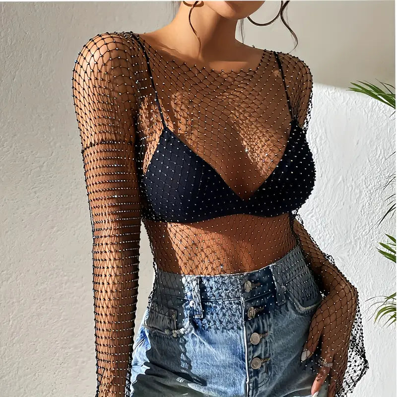 Crystal Netz Longsleeve