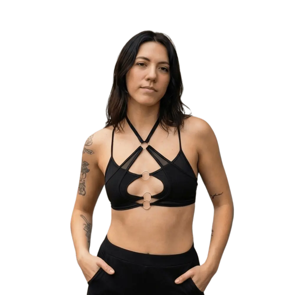 X-Strap Mesh Bralette