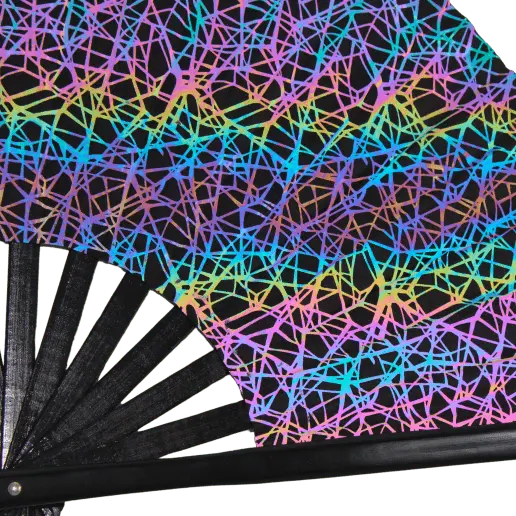 Neon Twilight - Reflektiver XXL Rave-Fächer