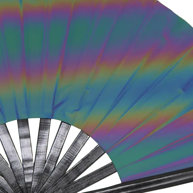 Rainbow Fusion - Reflektiver XXL Rave-Fächer für Festivals & Techno-Partys