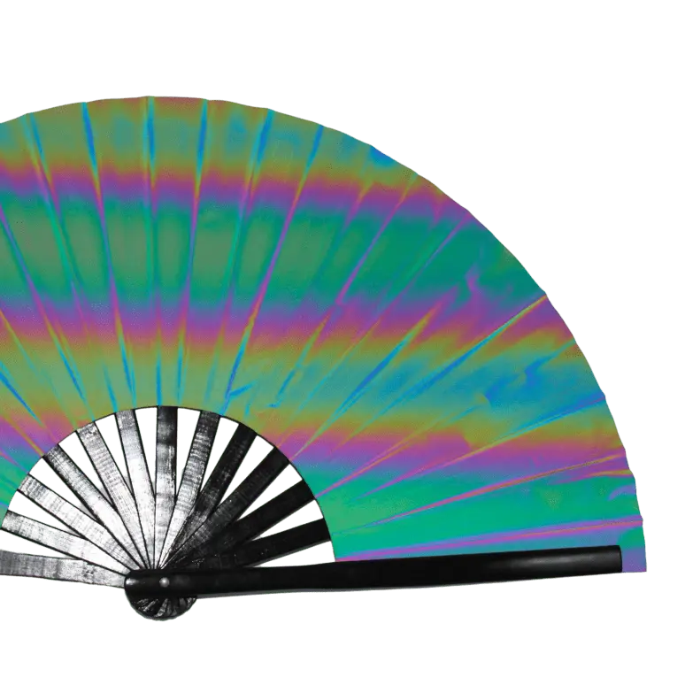 Rainbow Fusion - Reflektiver XXL Rave-Fächer für Festivals & Techno-Partys