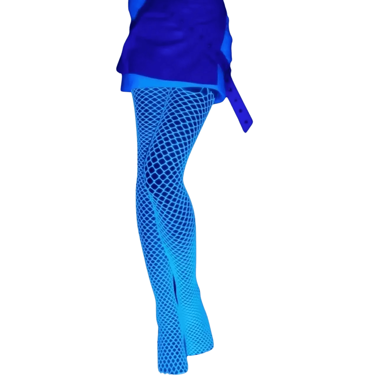 RaveGlow Neonblaue Netzstrumpfhosen