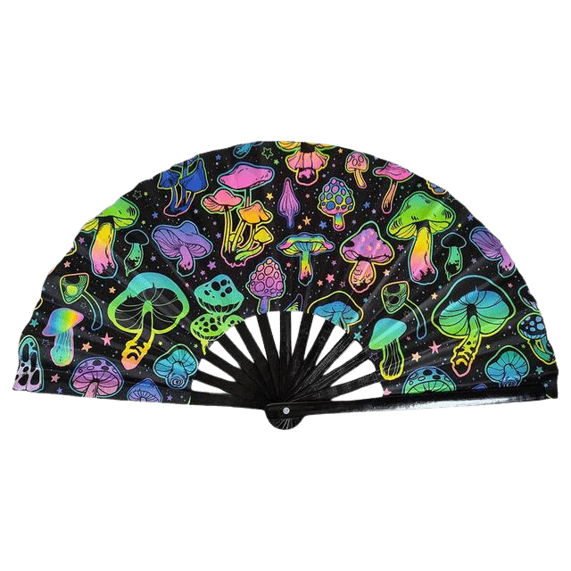 Shroom Glow - UV XXL Rave-Fächer für Festivals & Techno-Partys