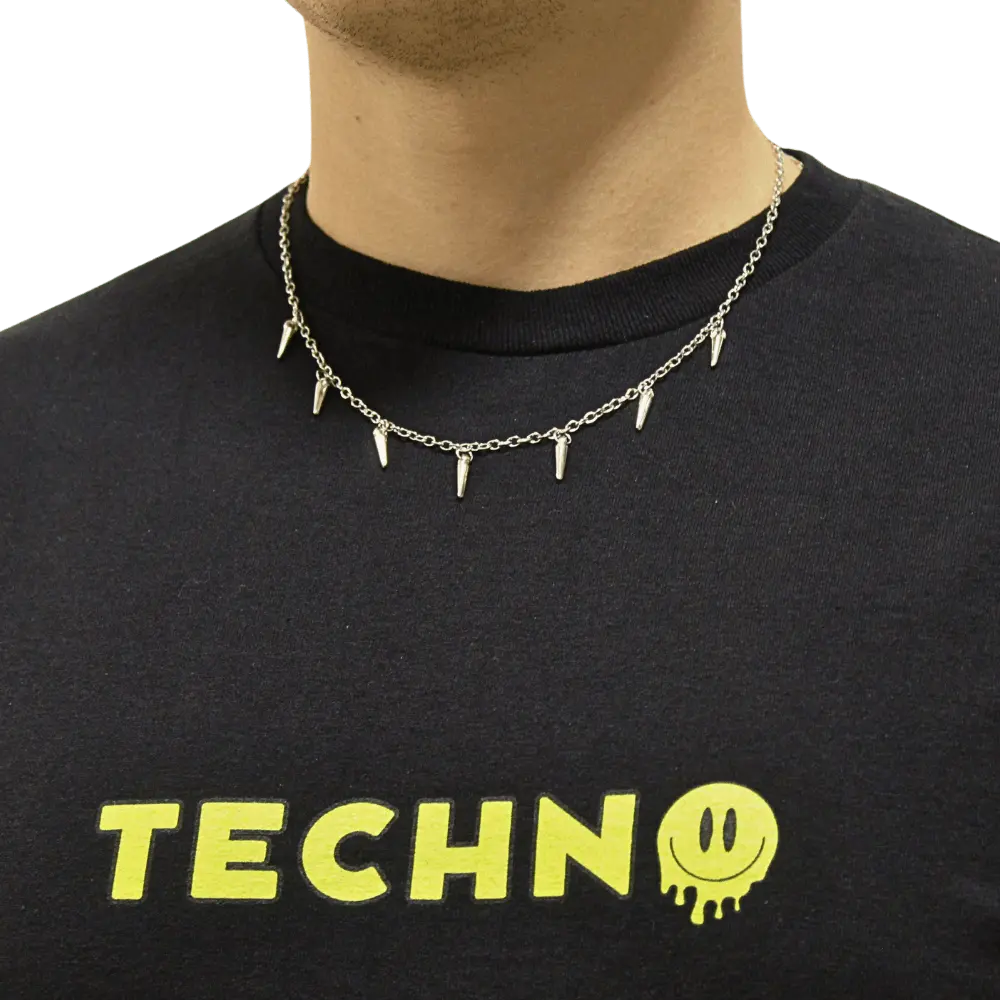 Techno Spike Chain – Stachel-Halskette für den Rave Look