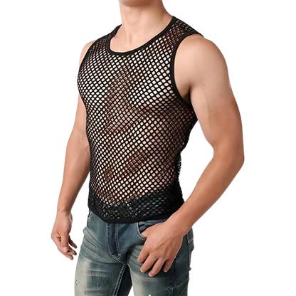 Rave-Mesh Tanktop – Ärmelloses Netzshirt für Festival-Looks - Techno Essentials