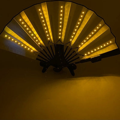 Lichtgevende led-waaier in geel, vooraanzicht