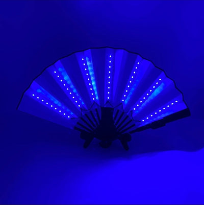 Lichtgevende led-waaier in blauw, vooraanzicht