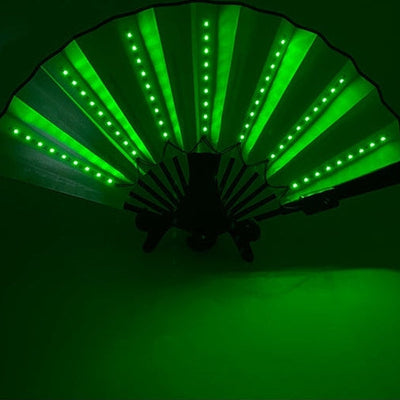 Lichtgevende led-waaier in groen, vooraanzicht