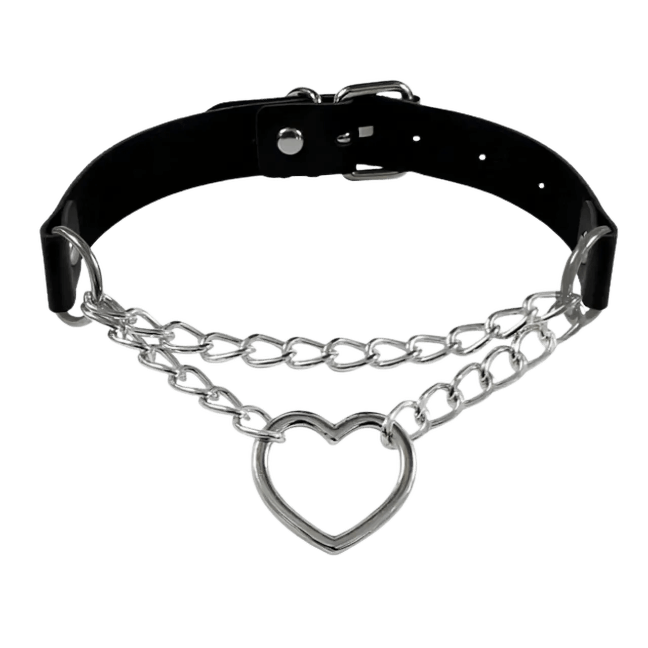 LoveBeat Choker – Verstellbare Halskette mit Herz für Techno-Outfits