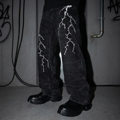 Electric Storm Hose, seitlich, Techno Rave Style, Clubwear, Graffiti
