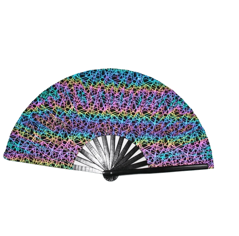 Neon Twilight – reflecterende XXL rave-waaier