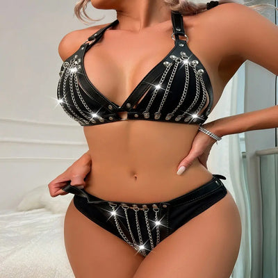 Techno Chain Bikini – Edgy Style für Festivals