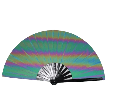 Rainbow Fusion – reflecterende XXL rave-waaier