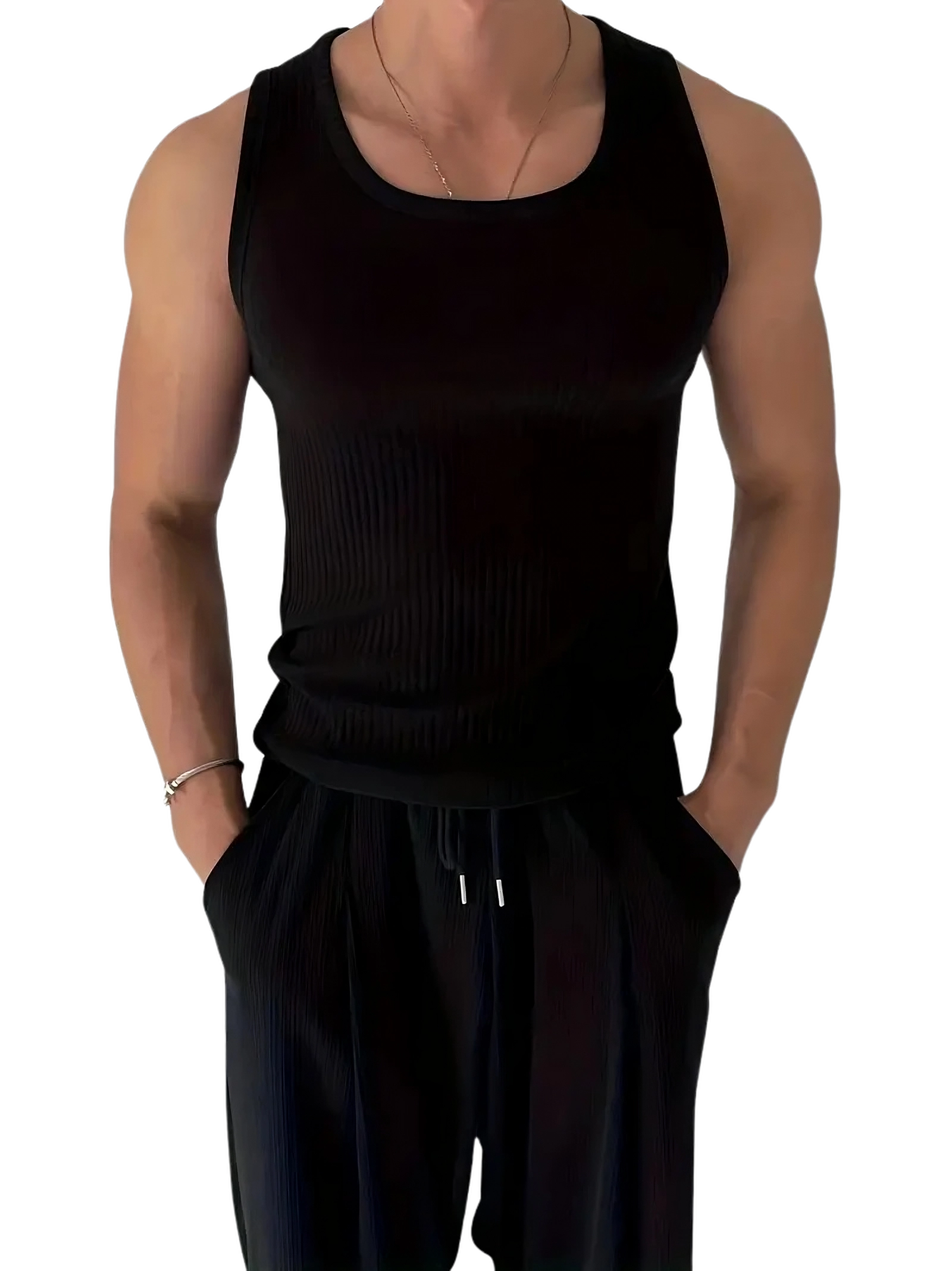 Schwarzes Tanktop für Herren - Techno Essentials