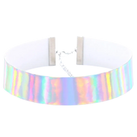 Techno Holo Choker – Schimmernder Look für Festivals und Raves