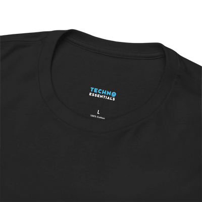 Techno Rose Classic rave-shirt, detail kraag met neklabel