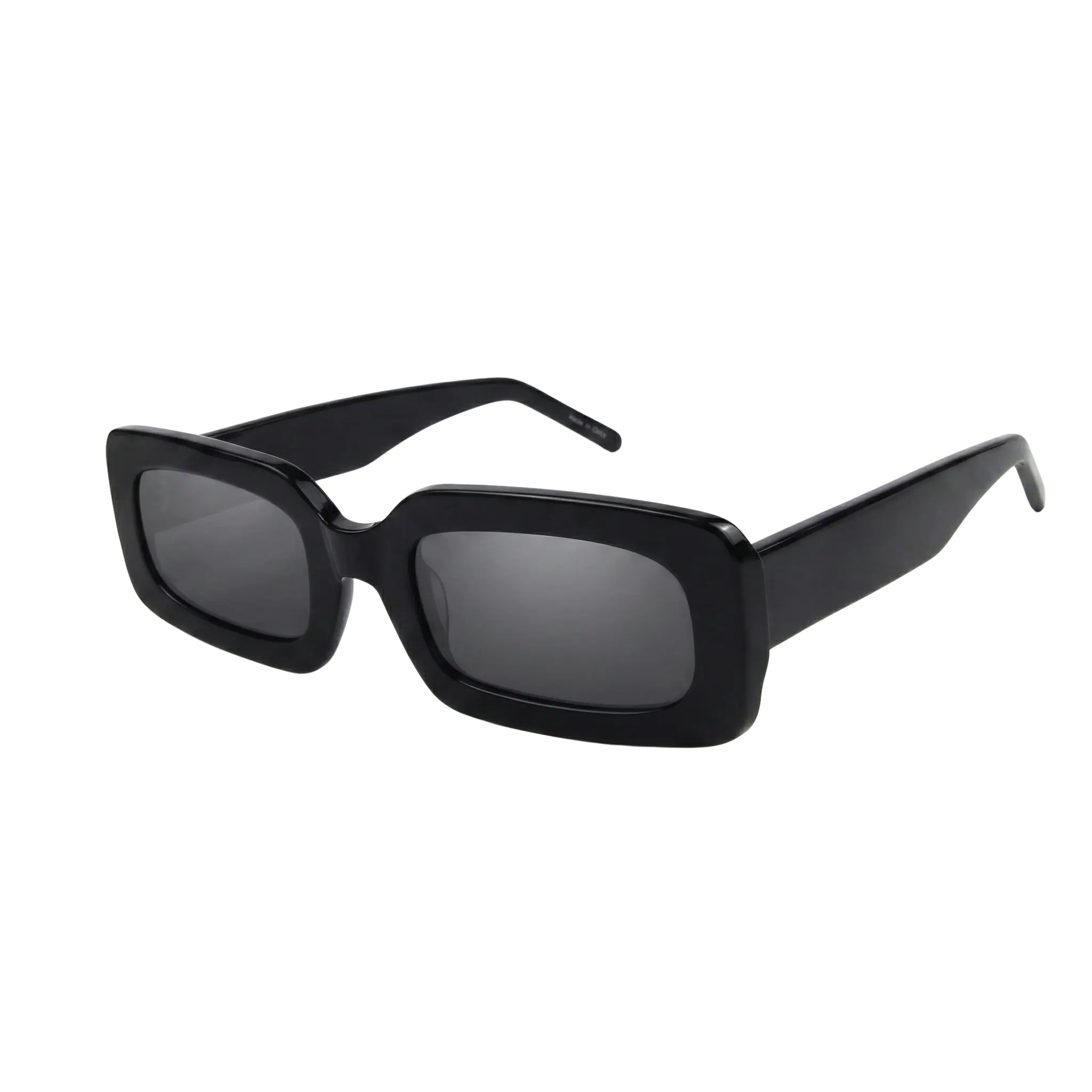 Duo-Block Rave Shades – Schwarze Retro Techno Brille