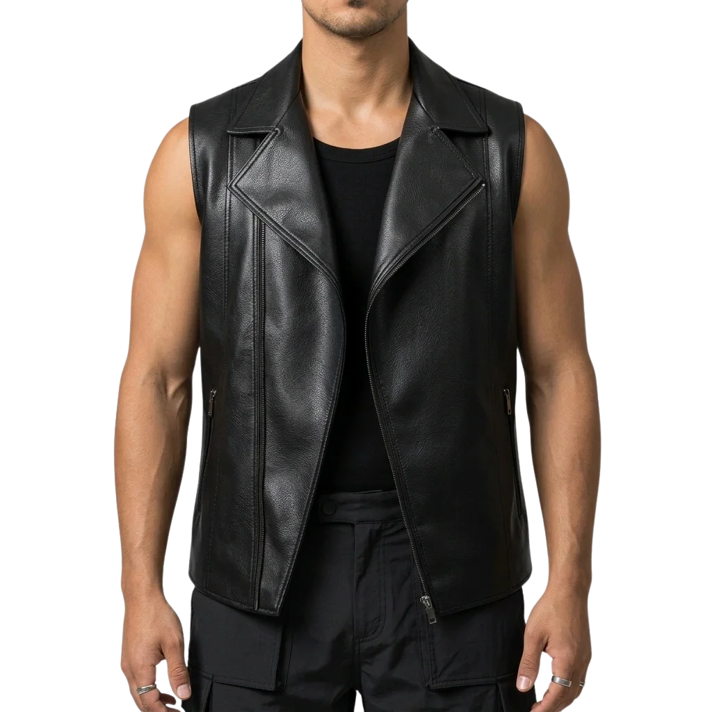 Midnight Rebel Vest van veganistisch leer