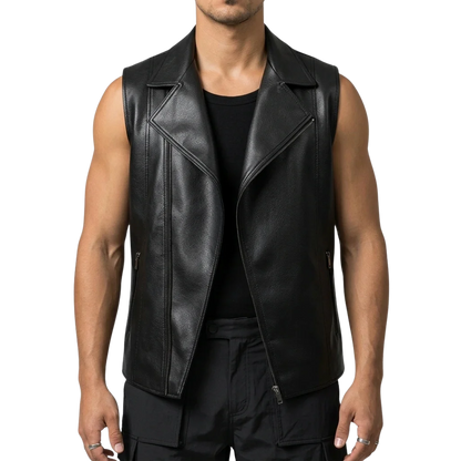 Midnight Rebel Vest van veganistisch leer