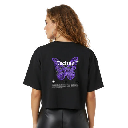 Techno Butterfly Oversize Crop Top