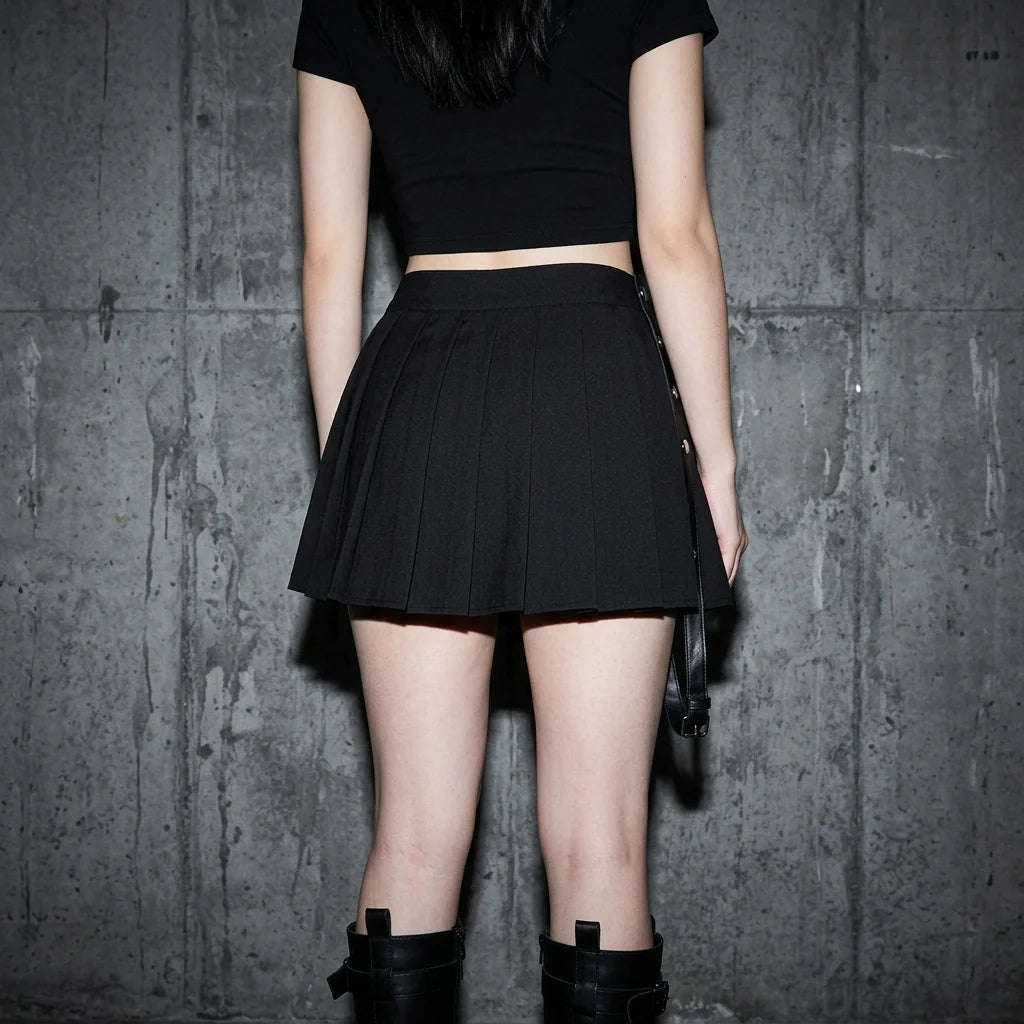 Sensuele zwarte rave rok