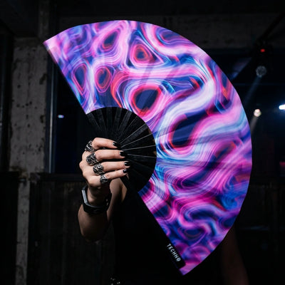 Prismatic Dance - UV XXL rave-waaier - volledige look | Techno Essentials