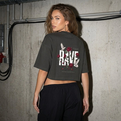 Rave Garden oversized crop top - volledige look | Techno Essentials