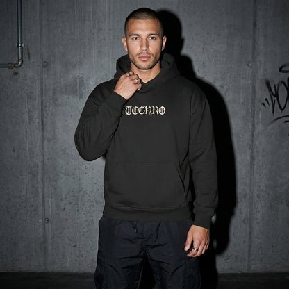 Techno Vibe Oversize Hoodie - Frontansicht | Techno Essentials
