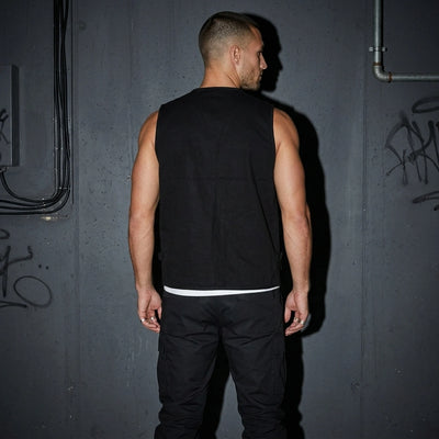 Utility Vibe vest zwart - achteraanzicht | Techno Essentials