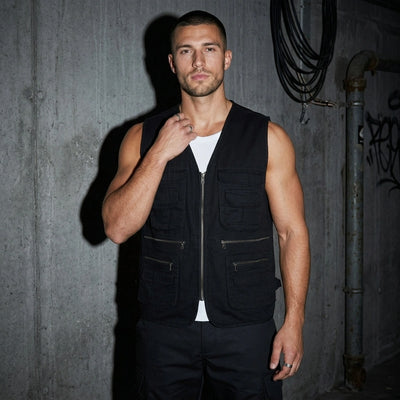 Utility Vibe vest zwart - vooraanzicht | Techno Essentials