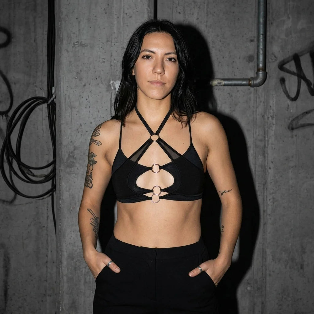 X-Strap Mesh Bralette