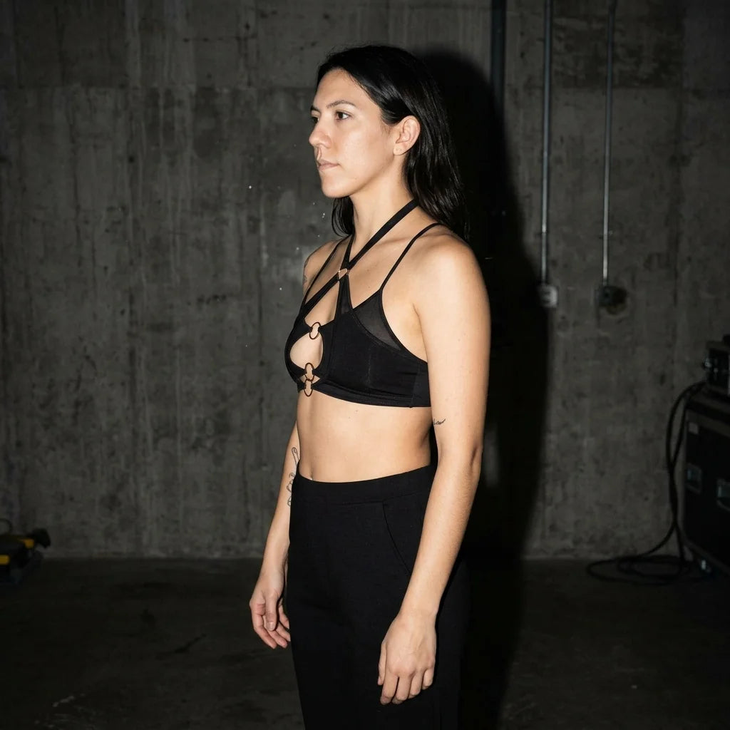 X-Strap Mesh Bralette